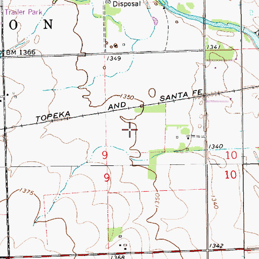 Topographic Map of Cheney Wastewater Plant, KS