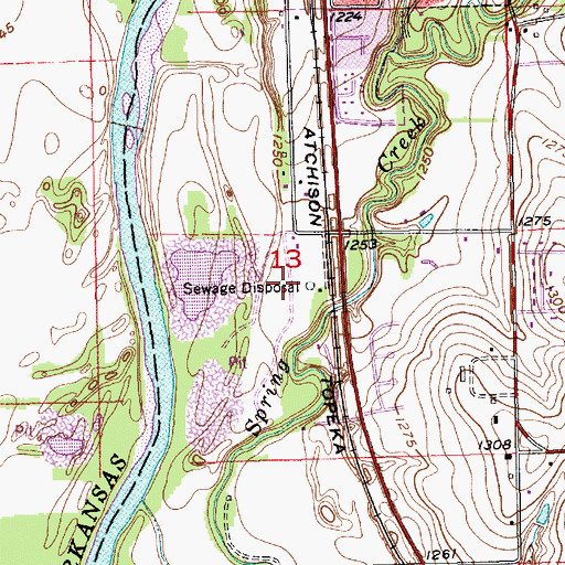 Topographic Map of Derby Wastewater Treatment Facility Plant Number 2, KS