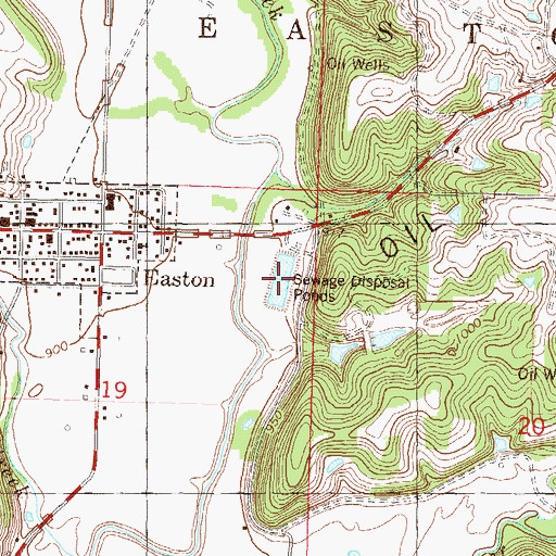 Topographic Map of Easton Sewer Treatment Plant, KS