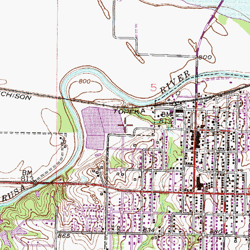 Topographic Map of Eudora Water Treatment Facilty, KS