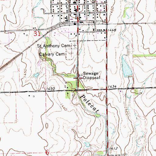 Topographic Map of Garden Plain Wastewater Treatment Plant, KS