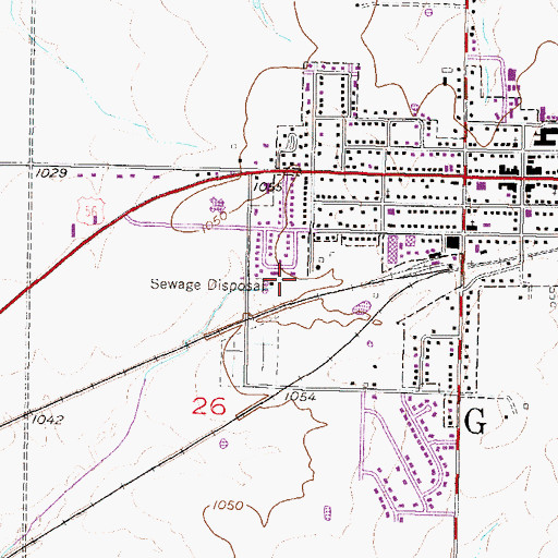 Topographic Map of Gardner Bull Creek South Wastewater Treatment Facility, KS