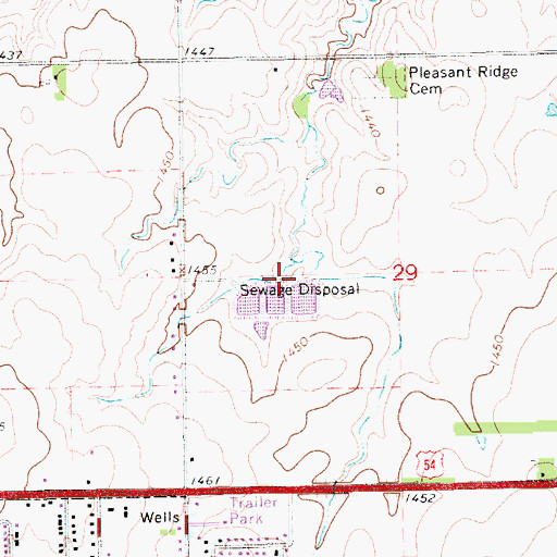 Topographic Map of Goddard Wastewater Plant, KS