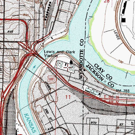 Topographic Map of Kansas City Plant Number 14 Wastewater Treatment Plant, KS