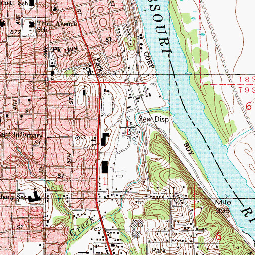 Topographic Map of Leavenworth Wastewater Treatment Plant, KS