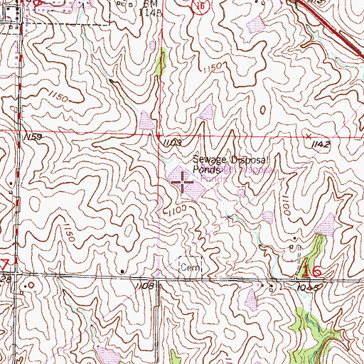 Topographic Map of McLouth Sewer Treatment Plant, KS