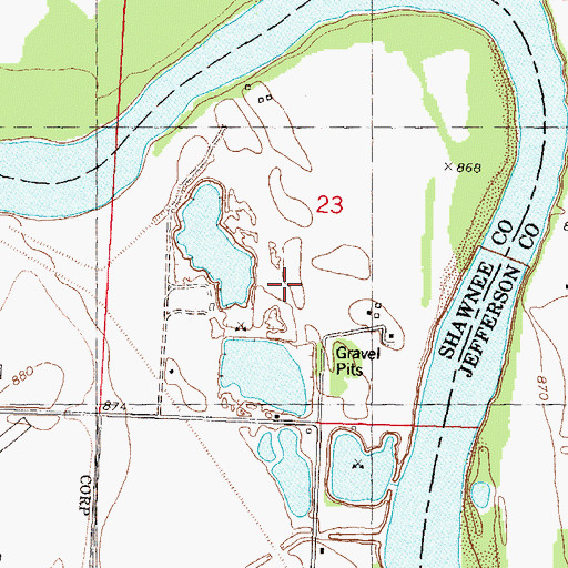 Topographic Map of North Ridge Mobile Home Park, KS