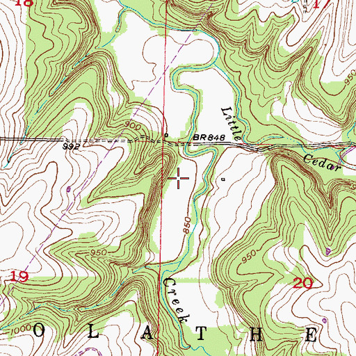 Topographic Map of Olathe Harold Wastewater Treatment Plant, KS