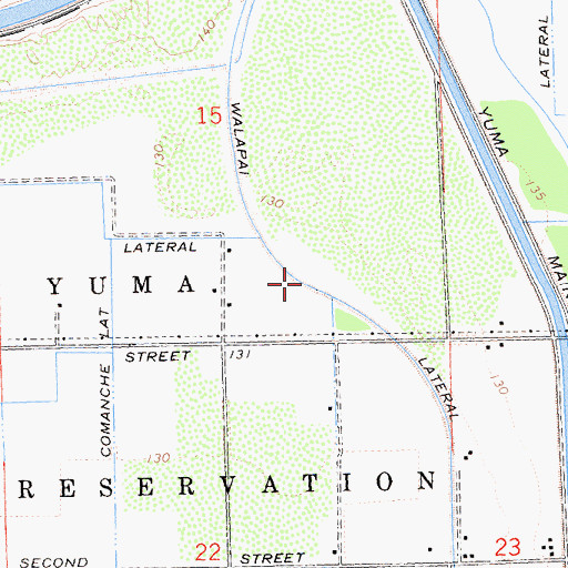 Topographic Map of Walapai Lateral, CA