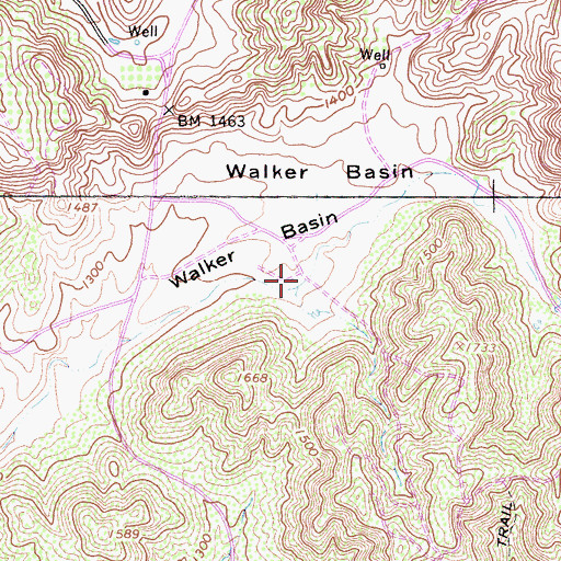 Topographic Map of Walker Basin, CA