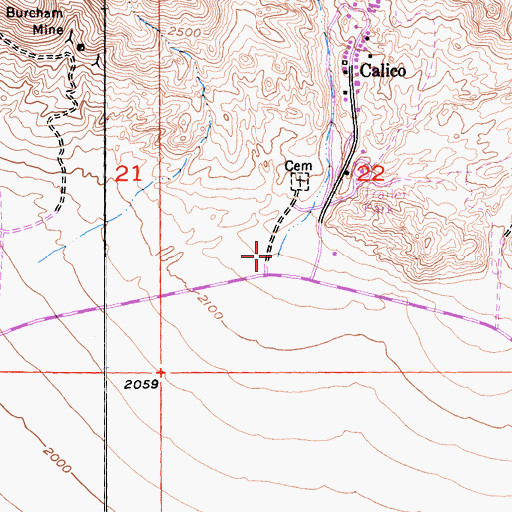 Topographic Map of Wall Street Canyon, CA