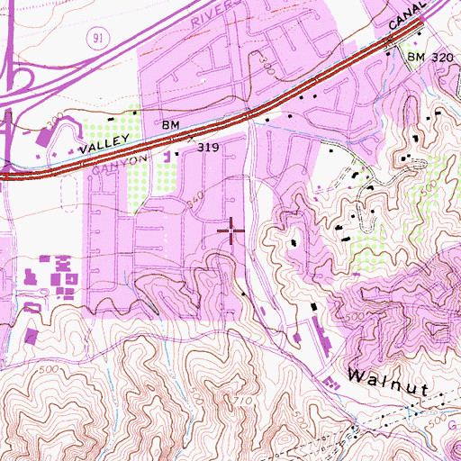 Topographic Map of Walnut Canyon, CA