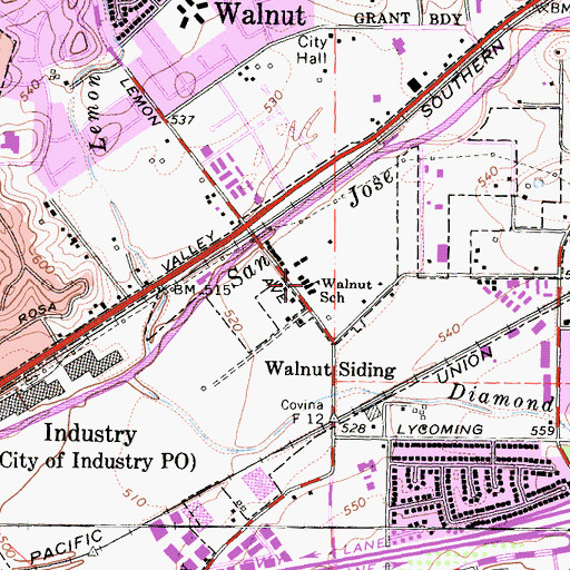 Topographic Map of Del Paso High School, CA