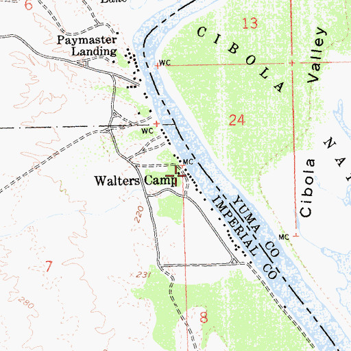 Topographic Map of Walters Camp, CA