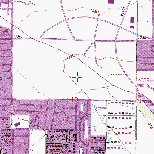 Topographic Map of Sun Valley Mobile Home Park, AZ