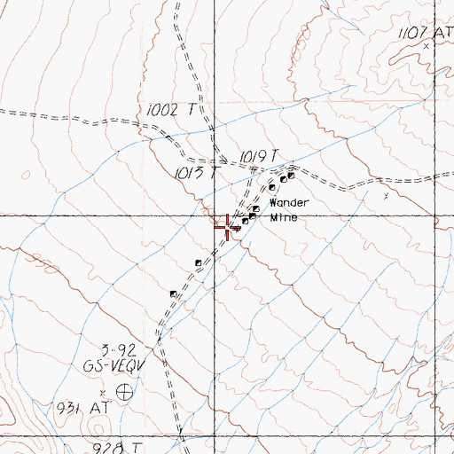 Topographic Map of Wander Mine, CA