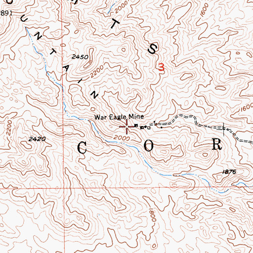 Topographic Map of War Eagle Mine, CA
