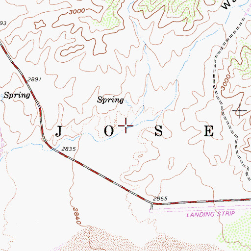 Topographic Map of Ward Canyon, CA