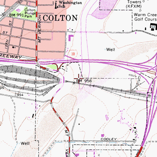 Topographic Map of Warm Creek, CA