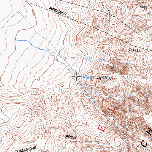 Topographic Map of Warm Spring, CA