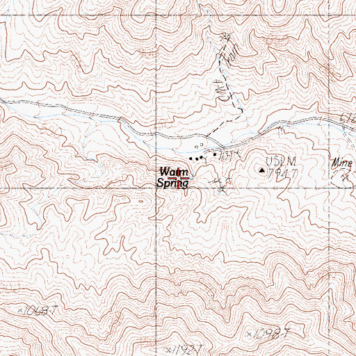 Topographic Map of Warm Spring, CA