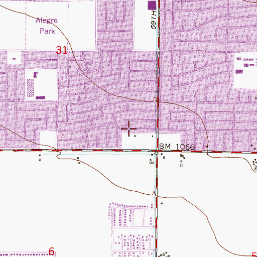 Topographic Map of Sunburst Homes, AZ