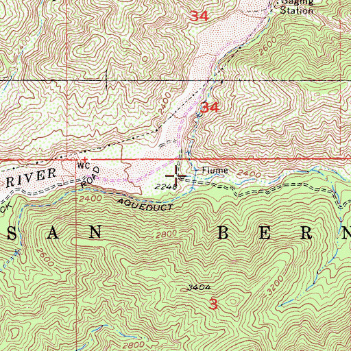 Topographic Map of Warm Springs Canyon, CA