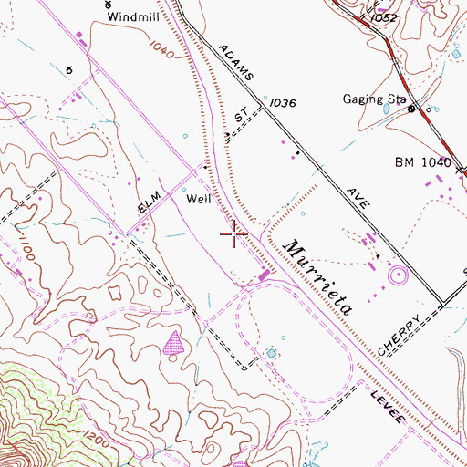 Topographic Map of Warm Springs Creek, CA