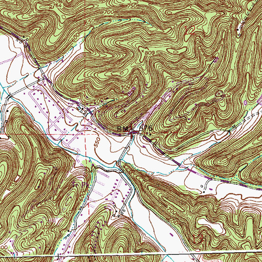 Topographic Map of Harmony Baptist Church, MO