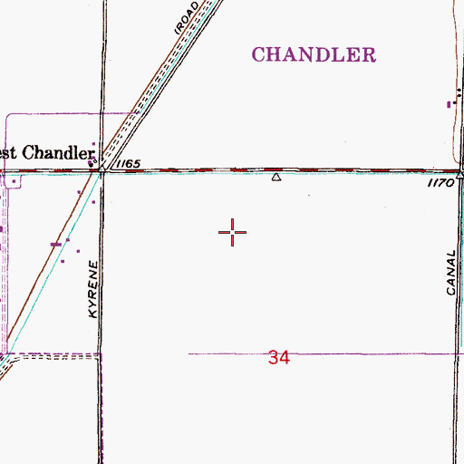 Topographic Map of Suncrest Villas Chandler, AZ