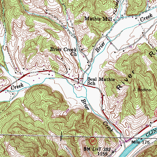 Topographic Map of Seal Mathis Community Center, TN