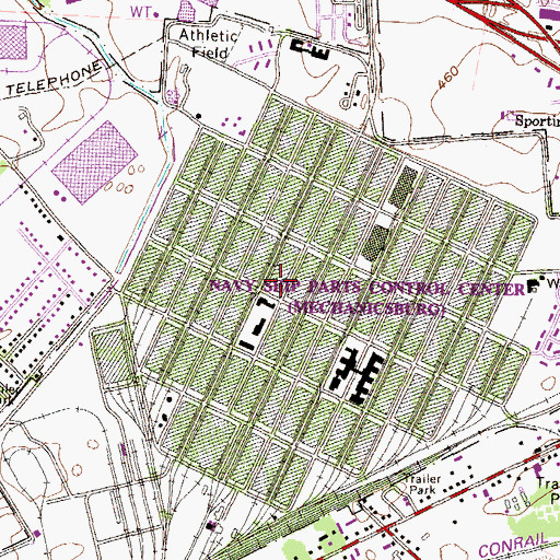Topographic Map of Naval Ship Parts Control Center Mechanicsburg, PA