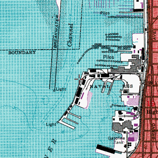 Topographic Map of Naval Station Everett, WA