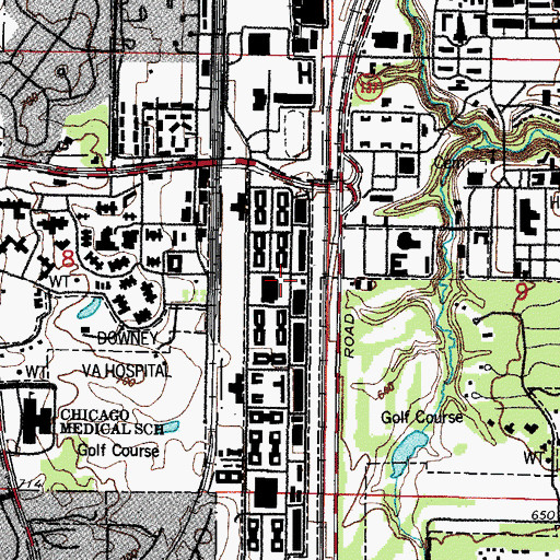 Topographic Map of Naval Station Great Lakes, IL