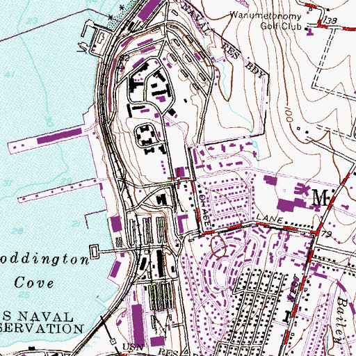 Topographic Map of Naval Station Newport, RI