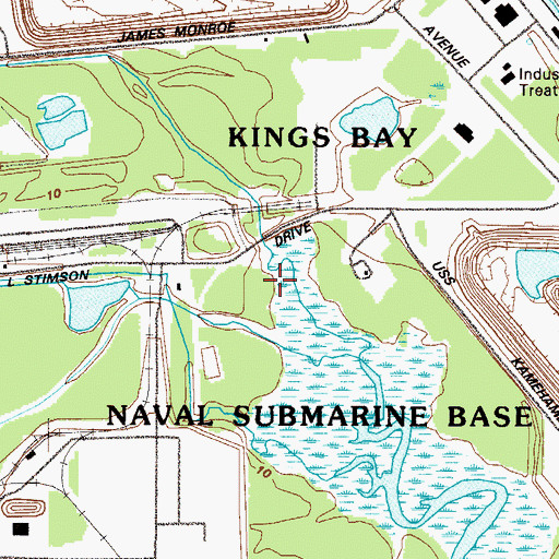 Topographic Map of Naval Submarine Base Kings Bay, GA