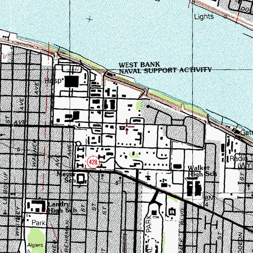 Topographic Map of Naval Support Activity New Orleans, LA