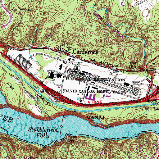 Topographic Map of Naval Surface Warfare Center Carderock, MD