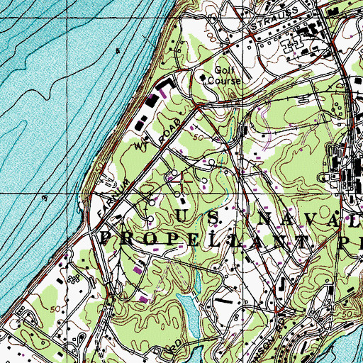Topographic Map of Naval Surface Warfare Center Indian Head, MD