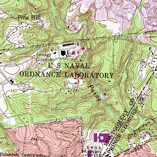 Topographic Map of Naval Surface Warefare Center (historical), MD