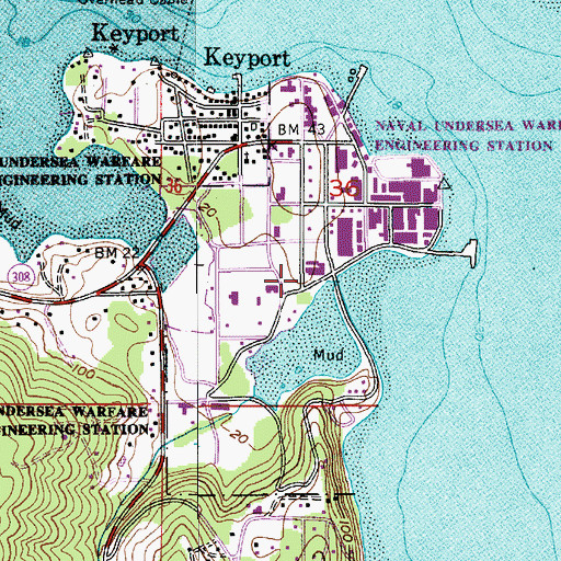 Topographic Map of Naval Undersea Warfare Center Keyport, WA
