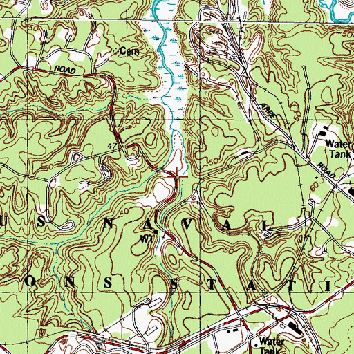 Topographic Map of Naval Weapons Station Yorktown, VA