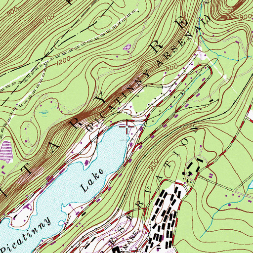 Topographic Map of Picatinny Arsenal, NJ