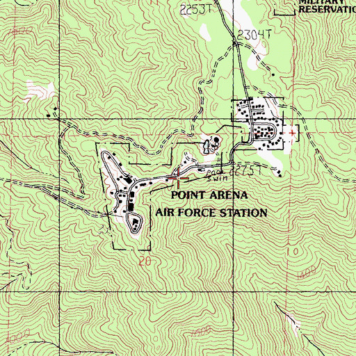 Topographic Map of Point Arena Air Force Station, CA