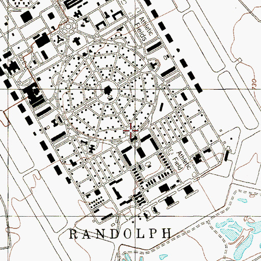 Topographic Map of Randolph Air Force Base, TX