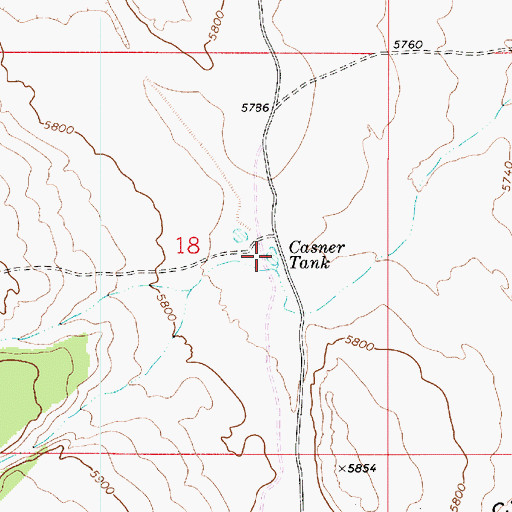 Topographic Map of Casner Tank, AZ