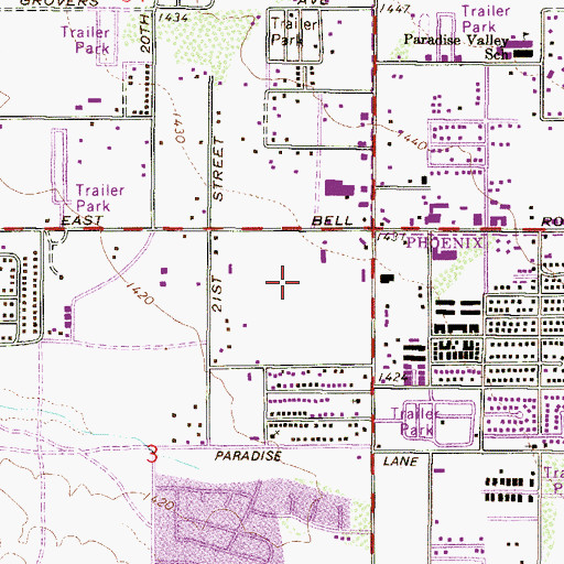 Topographic Map of Suncrest Villas East, AZ