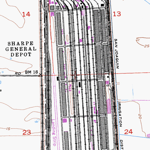 Topographic Map of San Joaquin Depot Sharpe, CA