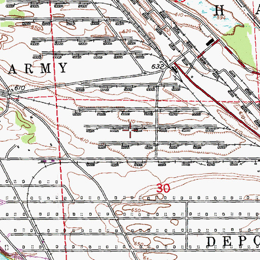 Topographic Map of Savanna Army Depot, IL