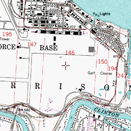 Topographic Map of Selfridge Army Garrison, MI
